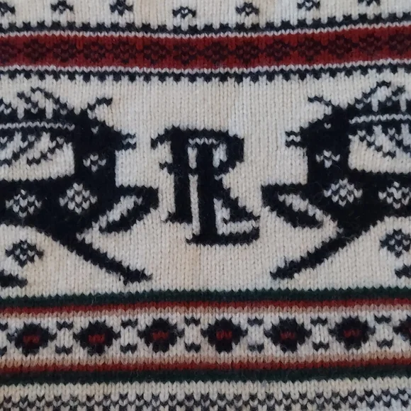 SOLD Vintage Polo Ralph Lauren Reindeer Holiday Ski Sweater Large - Picture 4 of 9